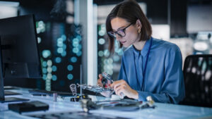 An engineer works on a PCB Design for Power-Intensive Applications